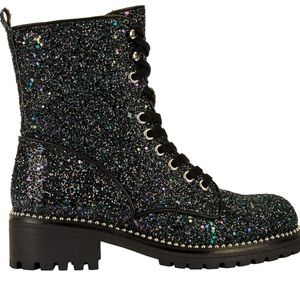 PORTLAND by Portland Boot Company Women's Glitter Lace Up Boots